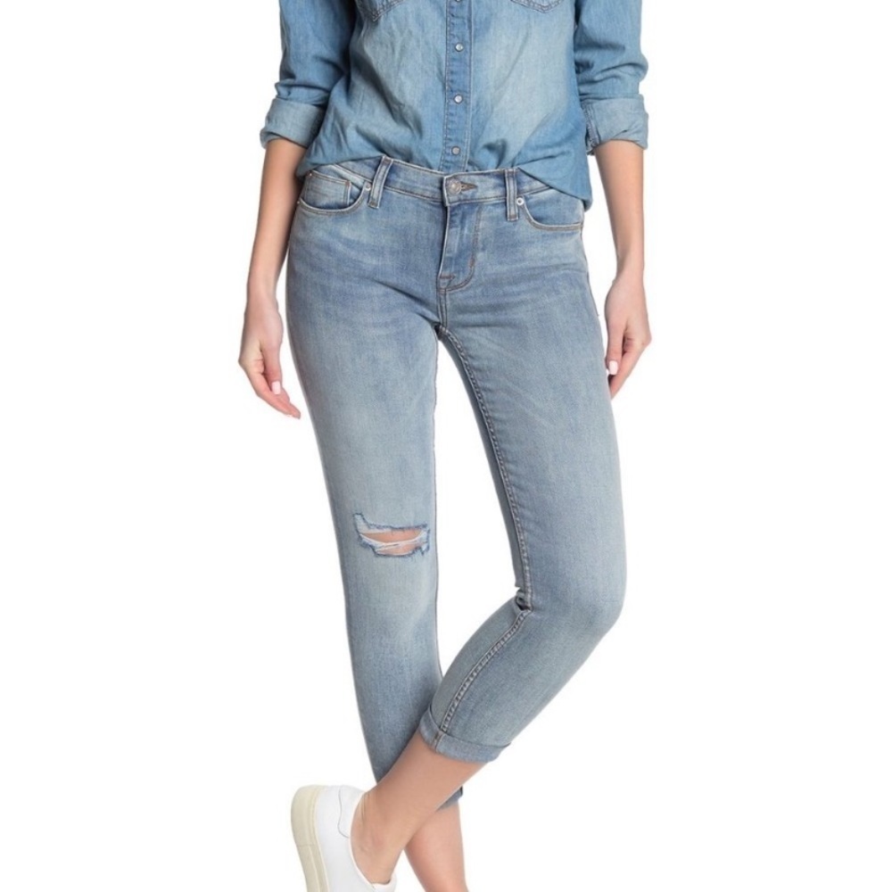 Hudson Jeans Harkin super skinny cuffed crop jeans